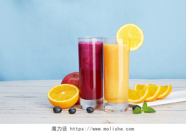 新鲜水果果汁背景图片